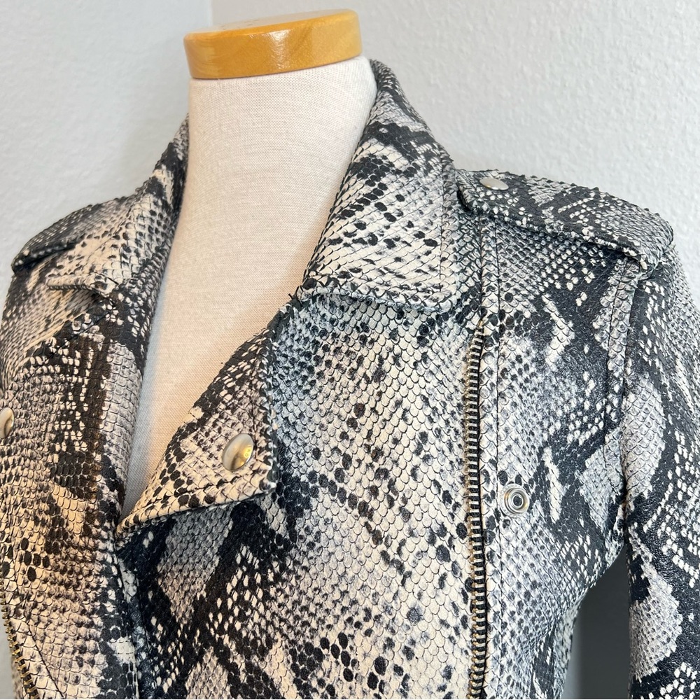 Iro Snake Python Print Ashville Lamb Leather Jack… - image 7